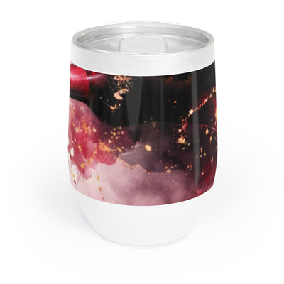 Chill Wine Tumbler — Abstract Wine Spill Art Stainless Tumbler