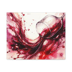 Red Wine Splash Canvas Art — Stretched Matte Wall Print