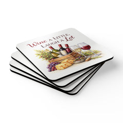 Wine A Little Laugh A Lot Cork Coaster Set – Wine & Cozyl Collection(4-Pack)