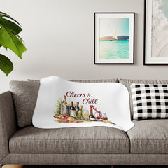 Cheers & Chill Sherpa Blanket — Wine & Cozy Collection