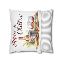 Sippin' & Chillin' Wine Picnic Decorative Pillow cover - Wine & Cozy Collection