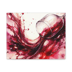 Red Wine Splash Canvas Art — Stretched Matte Wall Print
