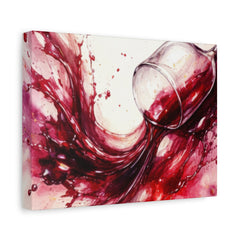 Red Wine Splash Canvas Art — Stretched Matte Wall Print