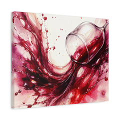 Red Wine Splash Canvas Art — Stretched Matte Wall Print