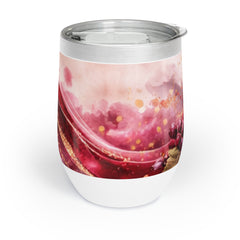 Wine Tumbler — Chill Wine Spill Abstract Design with Grapes (Wine & Cozy Collection)