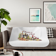 Cheers & Chill Sherpa Blanket — Wine & Cozy Collection