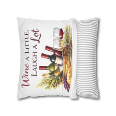 Wine A Little, Laugh A Lot Decorative Pillow Cover— Wine & Cozy Collection