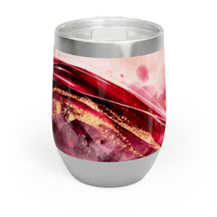 Wine Tumbler — Chill Wine Spill Abstract Design with Grapes (Wine & Cozy Collection)
