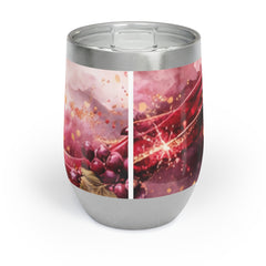 Wine Tumbler — Chill Wine Spill Abstract Design with Grapes (Wine & Cozy Collection)