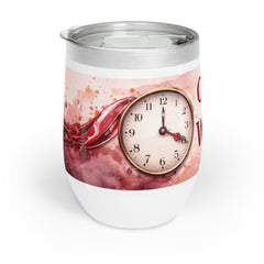 Chill Wine Tumbler — "Oh Look It’s Wine O’Clock" Abstract Wine Design