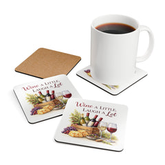 Wine A Little Laugh A Lot Cork Coaster Set – Wine & Cozyl Collection(4-Pack)