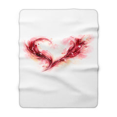 Abstract Heart Vineyard Sherpa Blanket — Wine-Inspired Fleece Throw