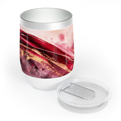 Wine Tumbler — Chill Wine Spill Abstract Design with Grapes (Wine & Cozy Collection)