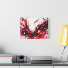 Red Wine Splash Canvas Art — Stretched Matte Wall Print