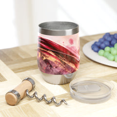 Wine Tumbler — Chill Wine Spill Abstract Design with Grapes (Wine & Cozy Collection)
