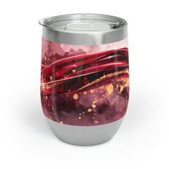 Wine Tumbler — Chill Wine Spill Abstract Design with Grapes (Wine & Cozy Collection)