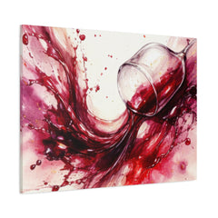 Red Wine Splash Canvas Art — Stretched Matte Wall Print