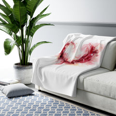 Abstract Heart Vineyard Sherpa Blanket — Wine-Inspired Fleece Throw