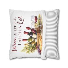 Wine A Little, Laugh A Lot Decorative Pillow Cover— Wine & Cozy Collection