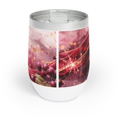 Wine Tumbler — Chill Wine Spill Abstract Design with Grapes (Wine & Cozy Collection)