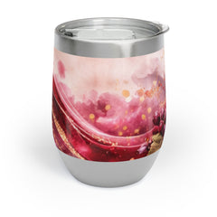 Wine Tumbler — Chill Wine Spill Abstract Design with Grapes (Wine & Cozy Collection)