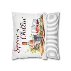 Sippin' & Chillin' Wine Picnic Decorative Pillow cover - Wine & Cozy Collection