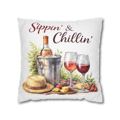 Sippin' & Chillin' Wine Picnic Decorative Pillow cover - Wine & Cozy Collection