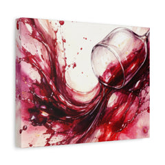 Red Wine Splash Canvas Art — Stretched Matte Wall Print