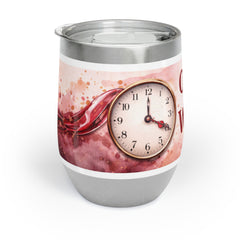Chill Wine Tumbler — "Oh Look It’s Wine O’Clock" Abstract Wine Design