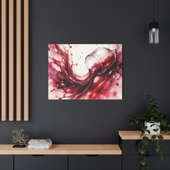 Red Wine Splash Canvas Art — Stretched Matte Wall Print