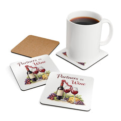 Partners in Wine Cork Coaster Set of 4 — Wine & Cozy Collection