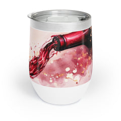 Chill Wine Tumbler — Abstract Wine Spill Art Stainless Tumbler