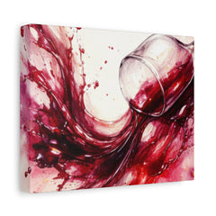 Red Wine Splash Canvas Art — Stretched Matte Wall Print