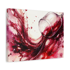 Red Wine Splash Canvas Art — Stretched Matte Wall Print