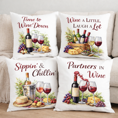 Wine & Cozy Pillow Cover Bundle 18x18