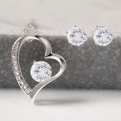 To Mom Forever Love Necklace & Earring's Set