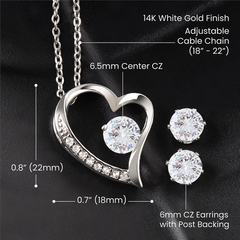 To Mom Forever Love Necklace & Earring's Set