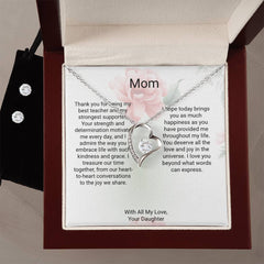 To Mom Forever Love Necklace & Earring's Set