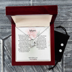 To Mom Forever Love Necklace & Earring's Set