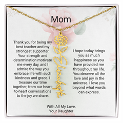 Customizable Name & Birth Flower Necklace
