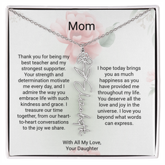 Customizable Name & Birth Flower Necklace