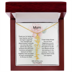 Customizable Name & Birth Flower Necklace