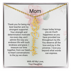 Customizable Name & Birth Flower Necklace