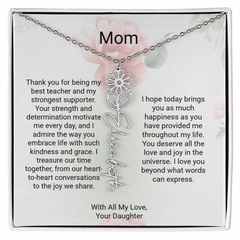 Customizable Name & Birth Flower Necklace