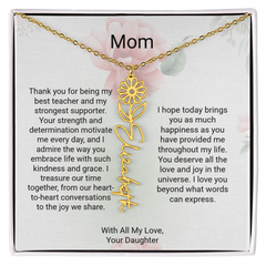 Customizable Name & Birth Flower Necklace