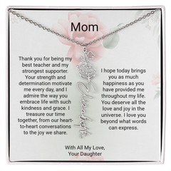 Customizable Name & Birth Flower Necklace