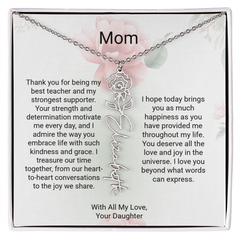 Customizable Name & Birth Flower Necklace