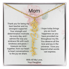Customizable Name & Birth Flower Necklace