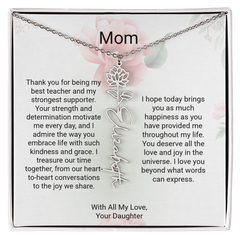 Customizable Name & Birth Flower Necklace