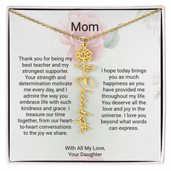 Customizable Name & Birth Flower Necklace